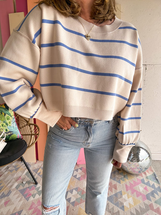 Summer Blues Stripe Sweater