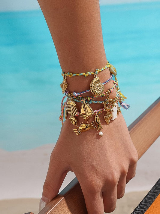 Raven Rope Charm Bracelet