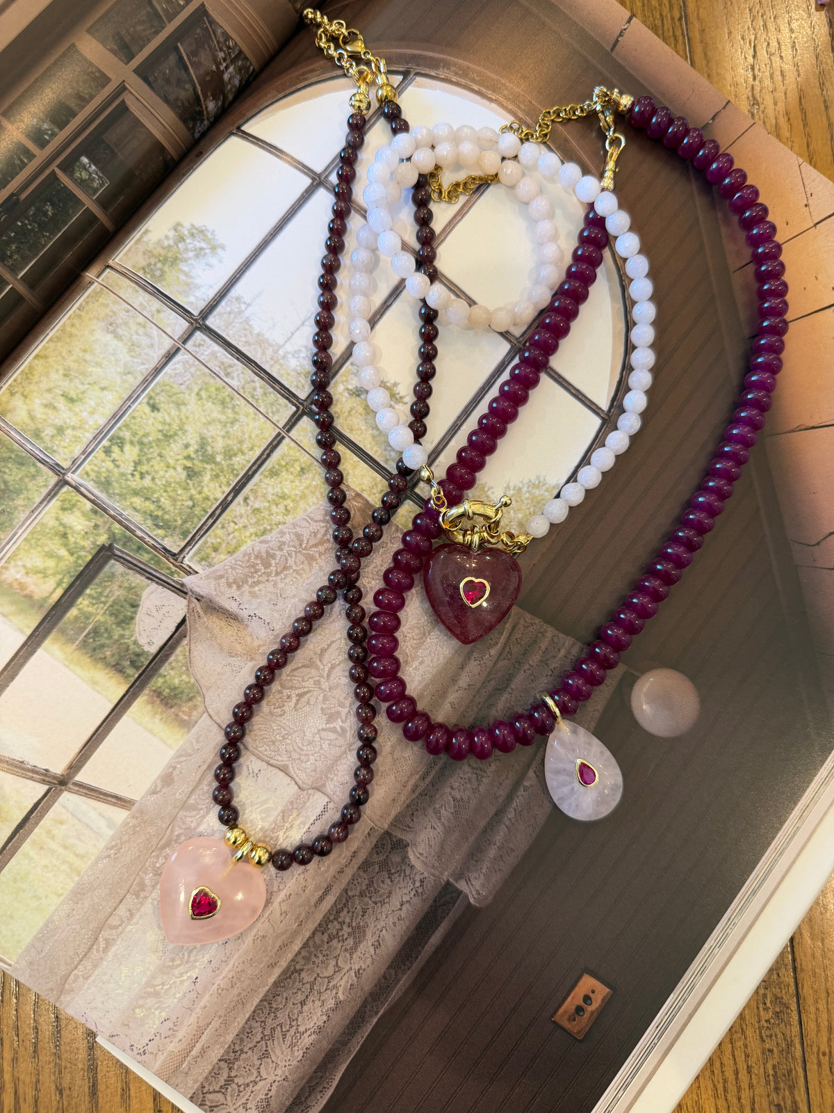 Burgundy Gemstone Necklace