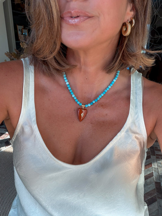 Blue Jean Baby Heart Necklace