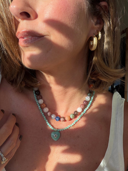 Tiny Turquoise Heart Necklace