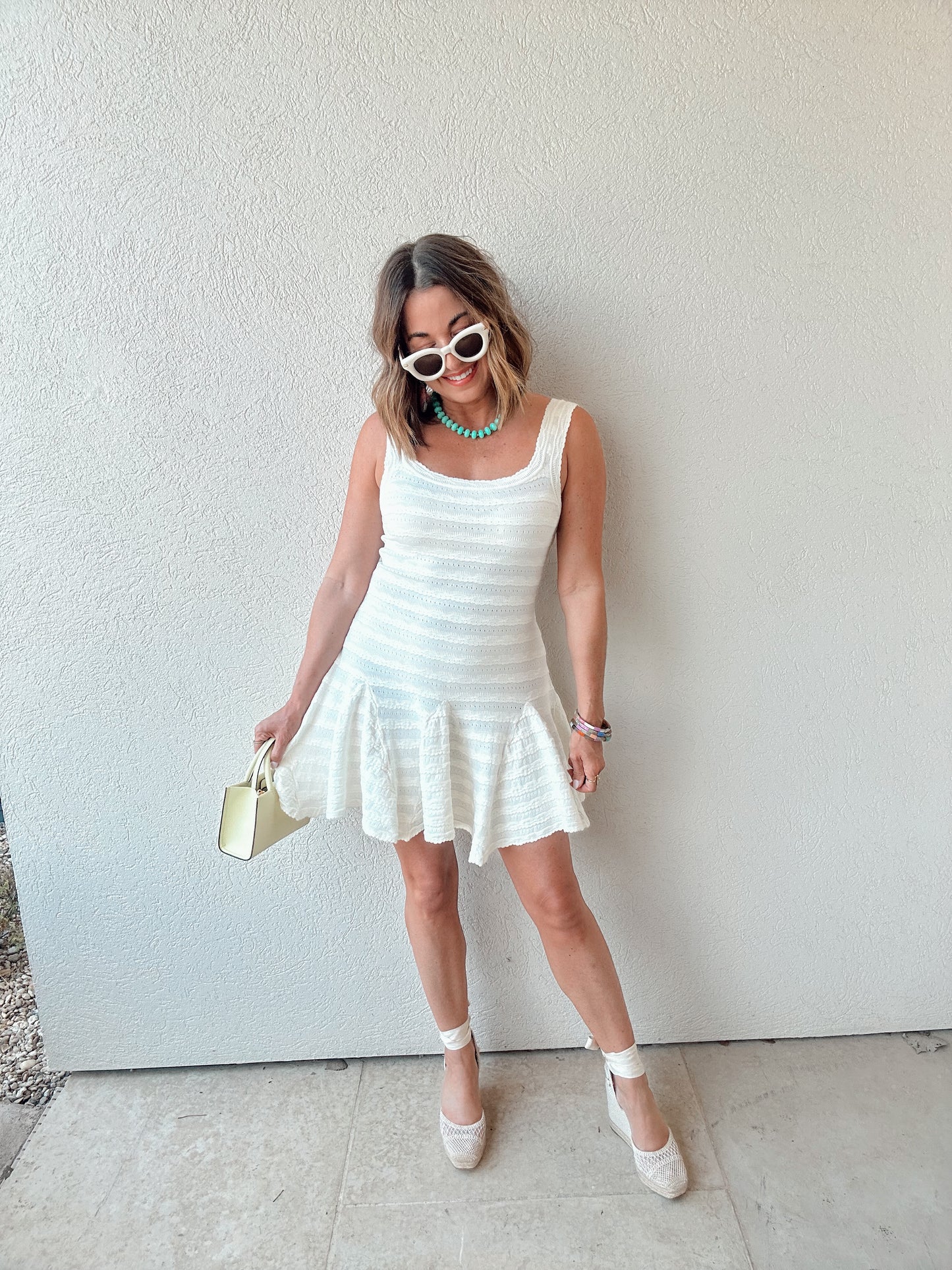 Pretty Pointelle Sweater Dress