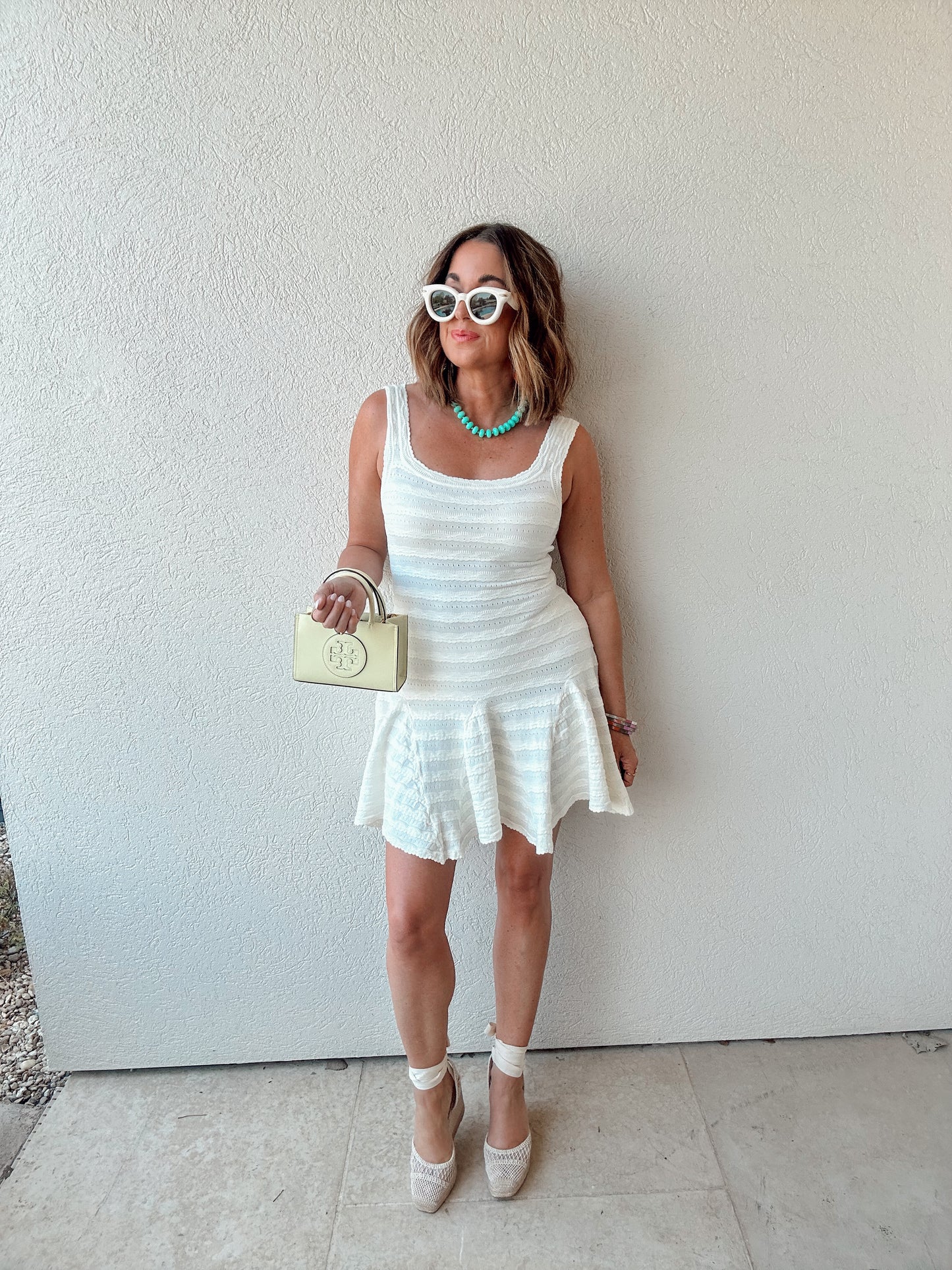 Pretty Pointelle Sweater Dress