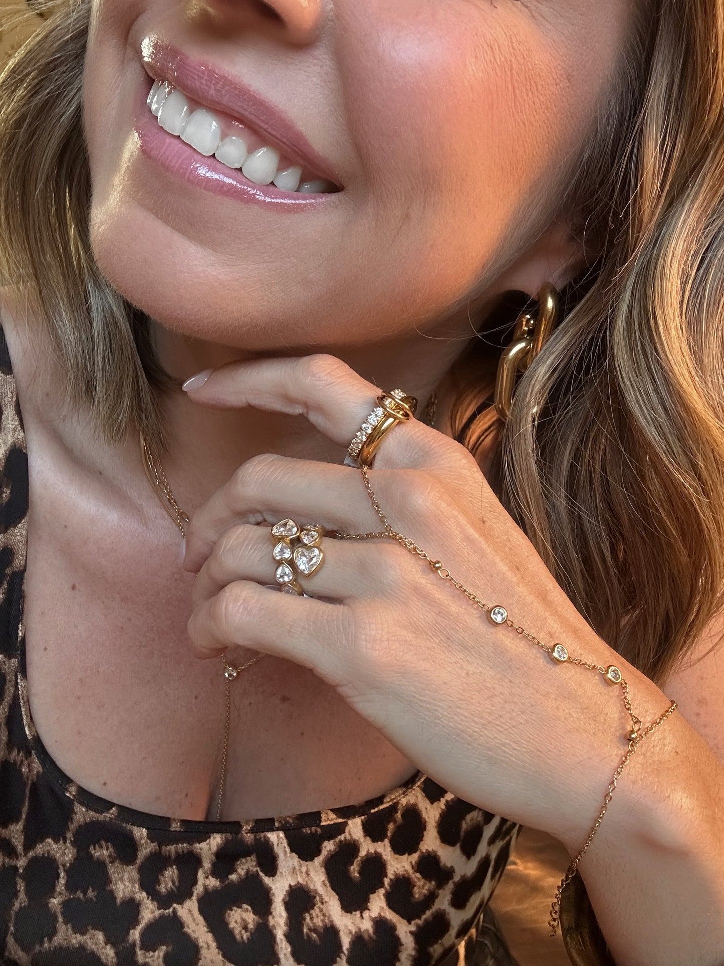 Wyatt Rhinestone Heart Ring