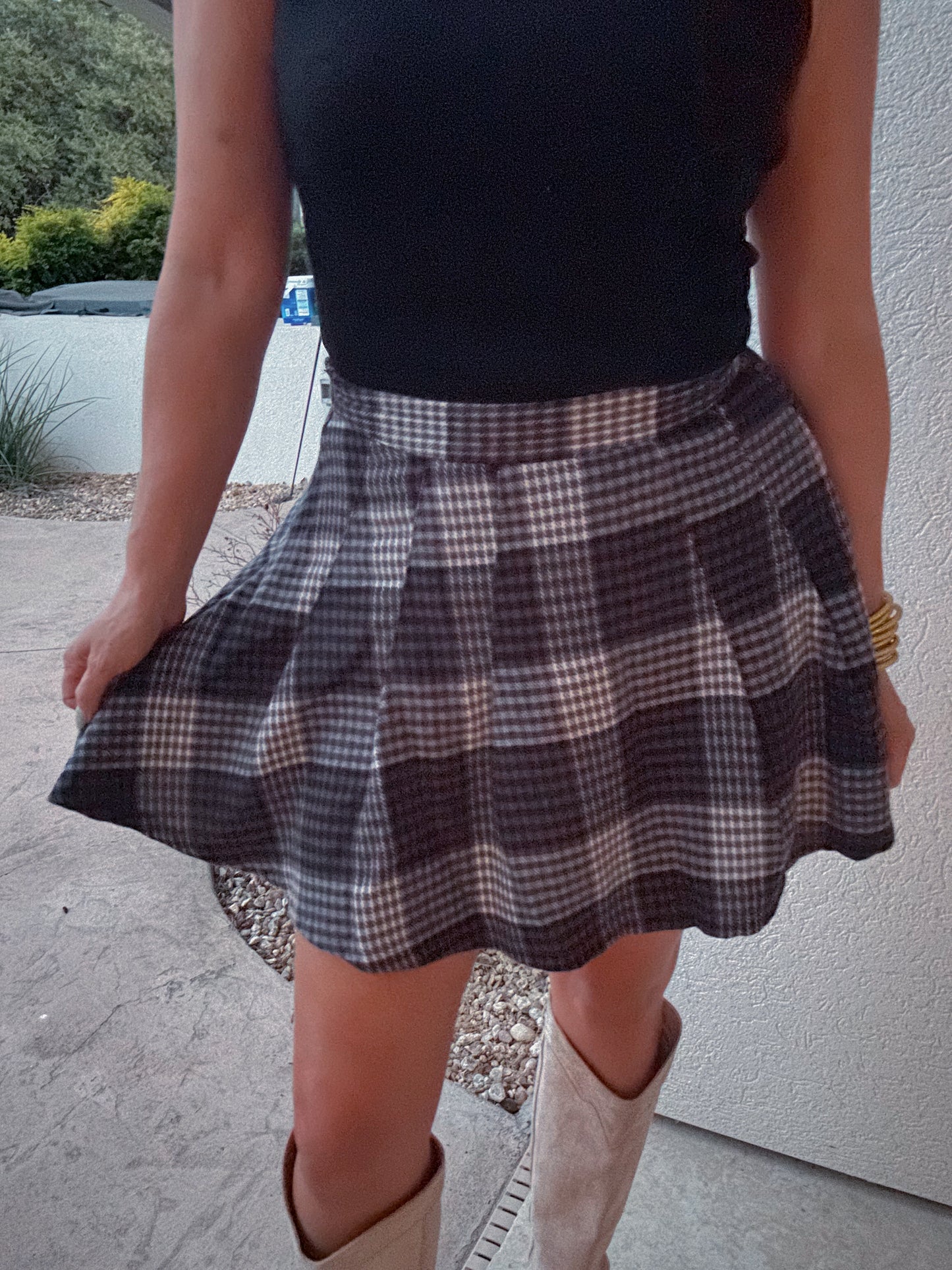 School Girl Chic Plaid Skirt