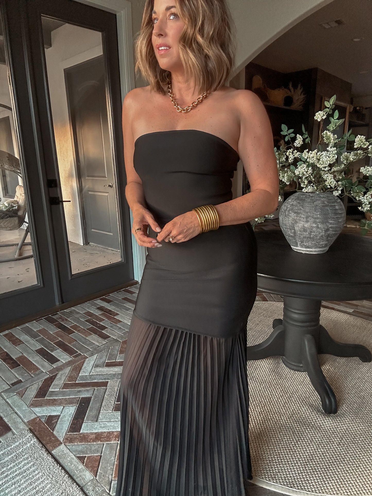 Bandage Strapless Maxi Dress