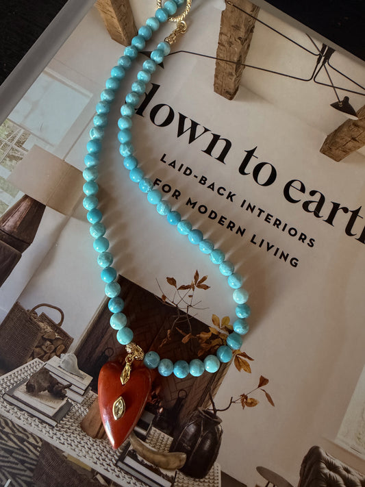 Blue Jean Baby Heart Necklace