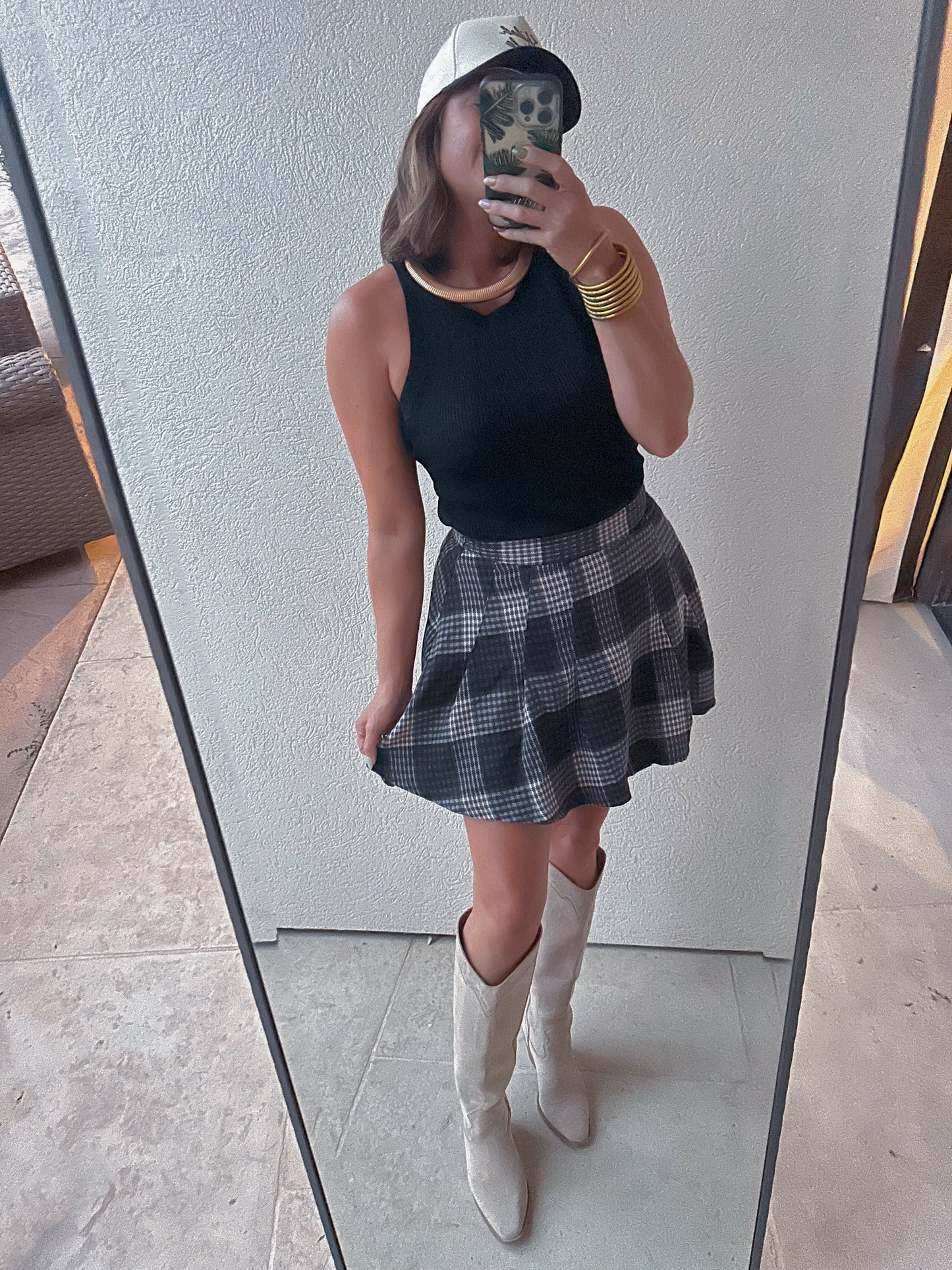 School Girl Chic Plaid Skirt