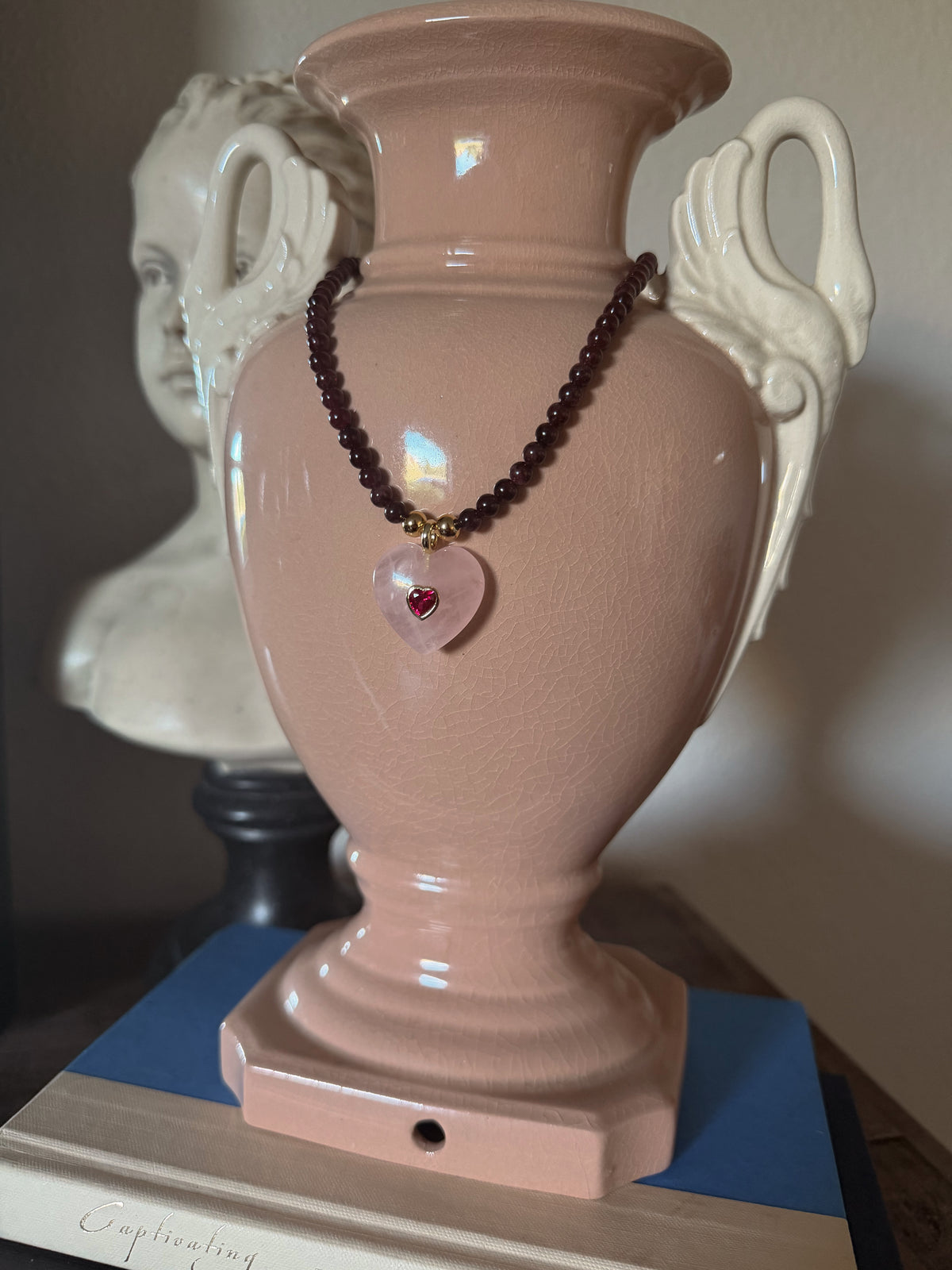 Garnet Heart Gemstone Necklace