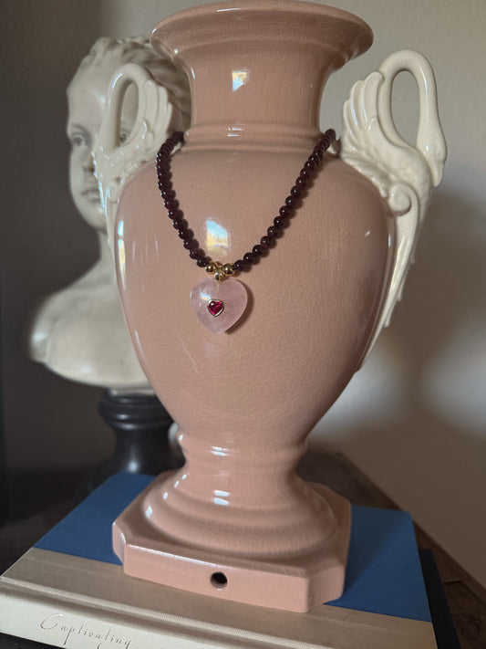 Garnet Heart Gemstone Necklace