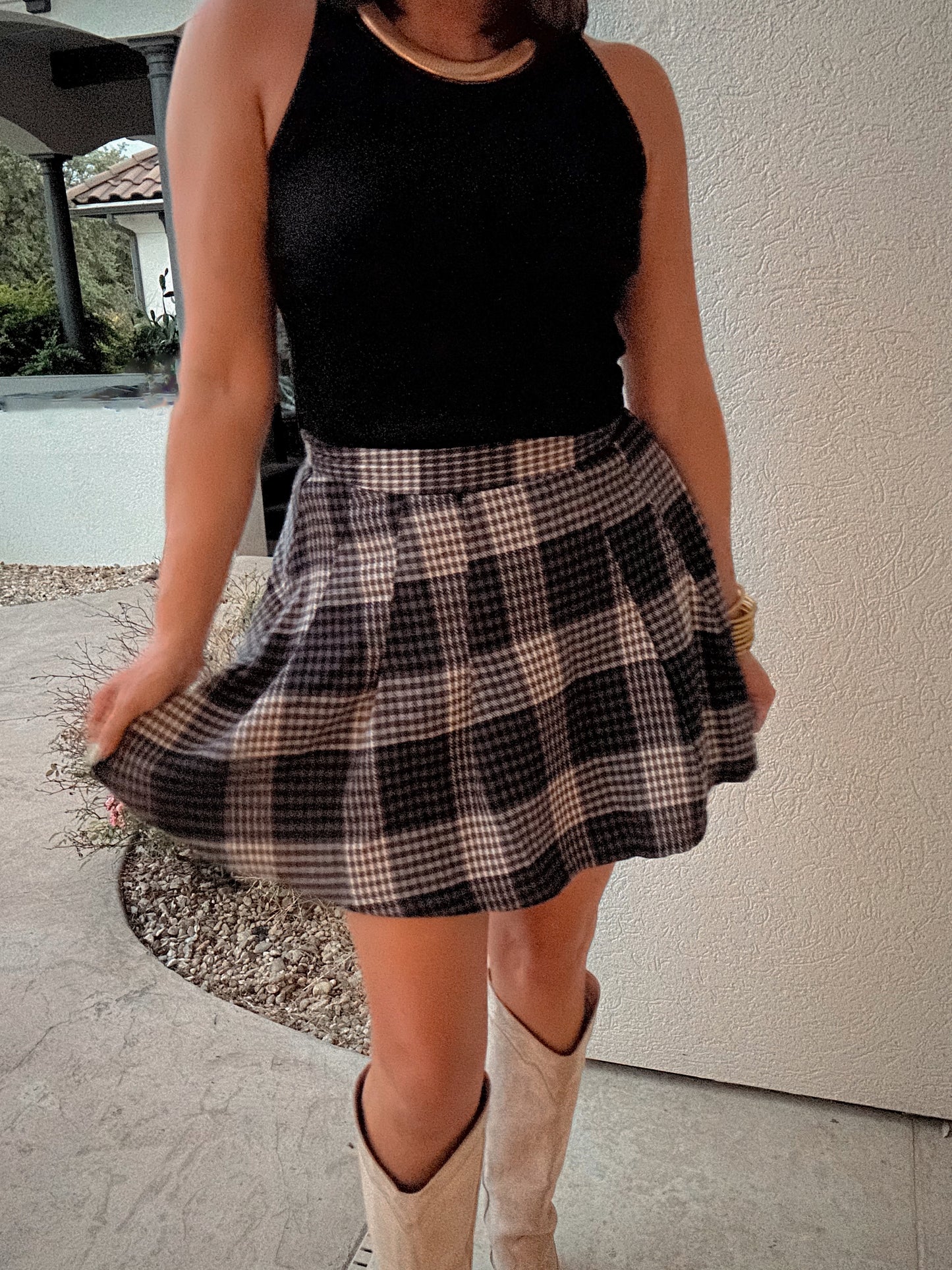 School Girl Chic Plaid Skirt