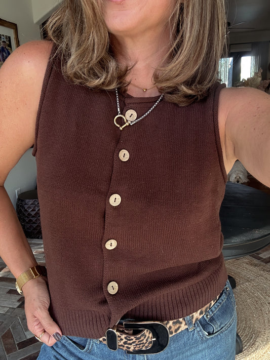 Coco Button Down Vest Top