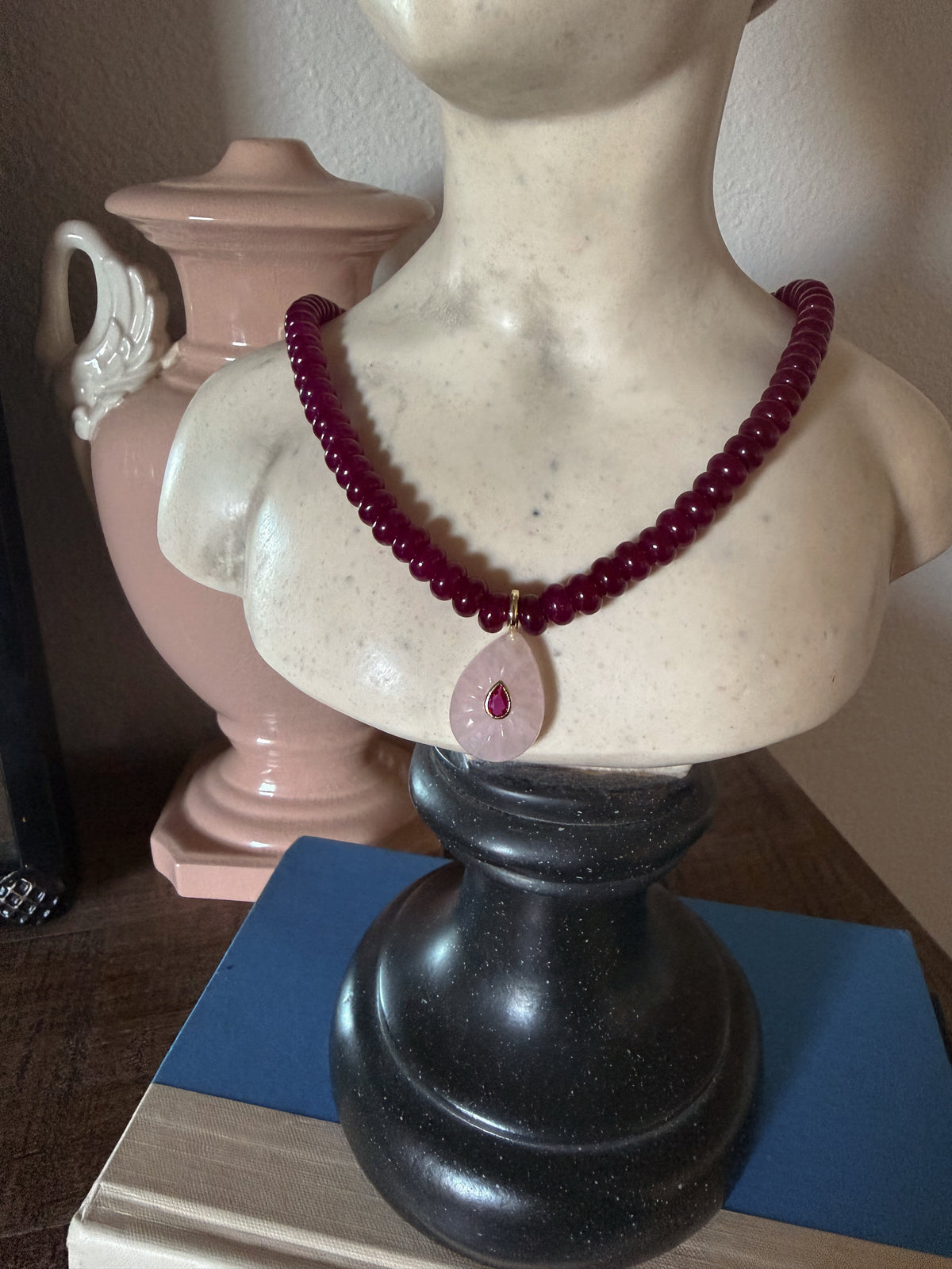 Burgundy Gemstone Necklace