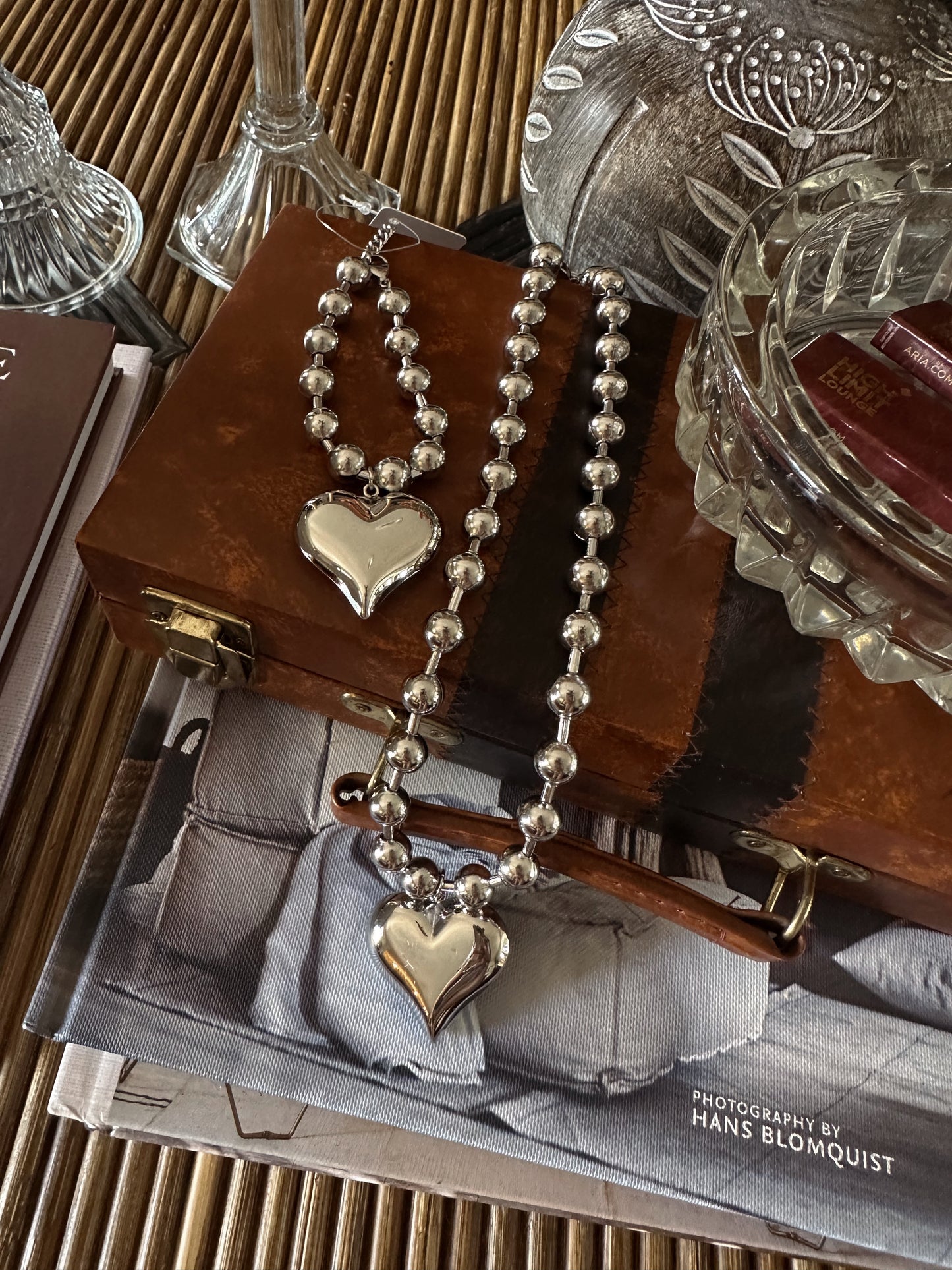 Silver Bubble Heart Necklace