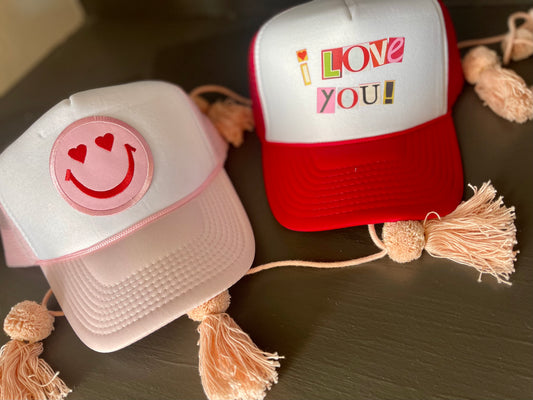 Heart Eyes Smiley Trucker Hat
