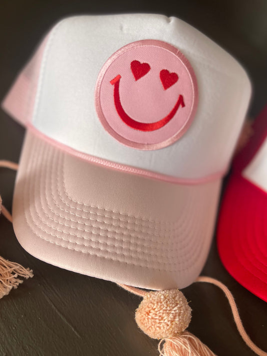 Heart Eyes Smiley Trucker Hat